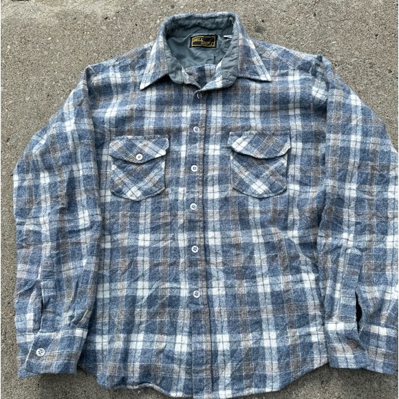 Vintage 80s wool bell shirt plaid flannel - Picture 5 of 5